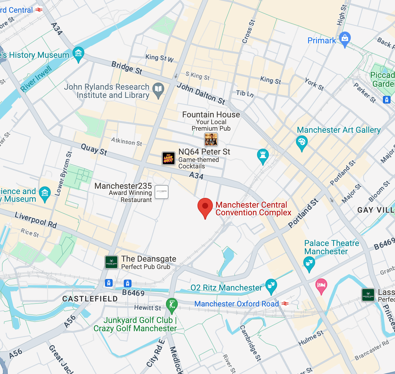Impressive manchester map for trade show exhibitions