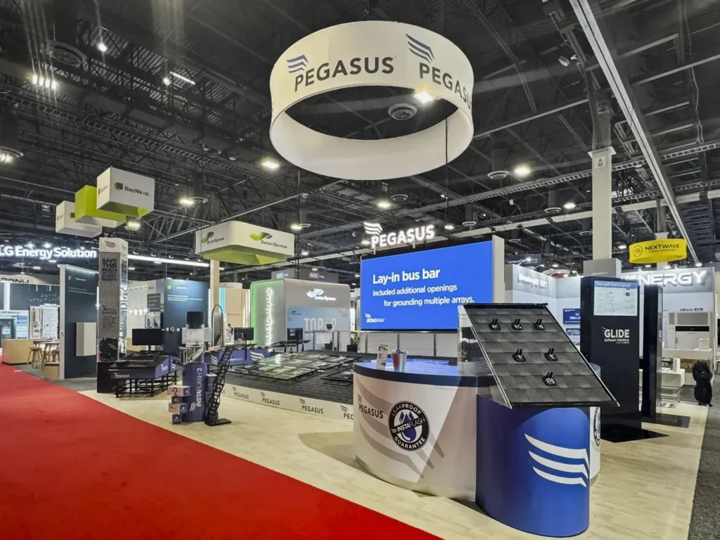 top 25 trade shows in las vegas: your ultimate guide to what’s on in and around the strip 4 Pegasus Solar Trade Show Booth At Re+ In Las Vegas Built By Booth Exhibits™.