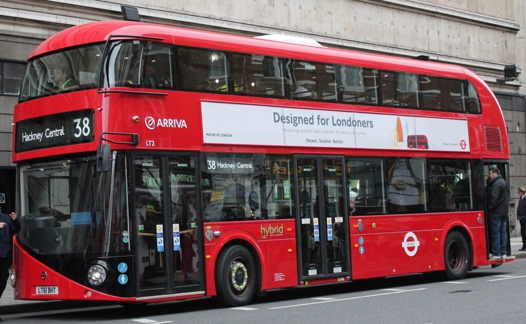 One of London's red double-decker busses. 