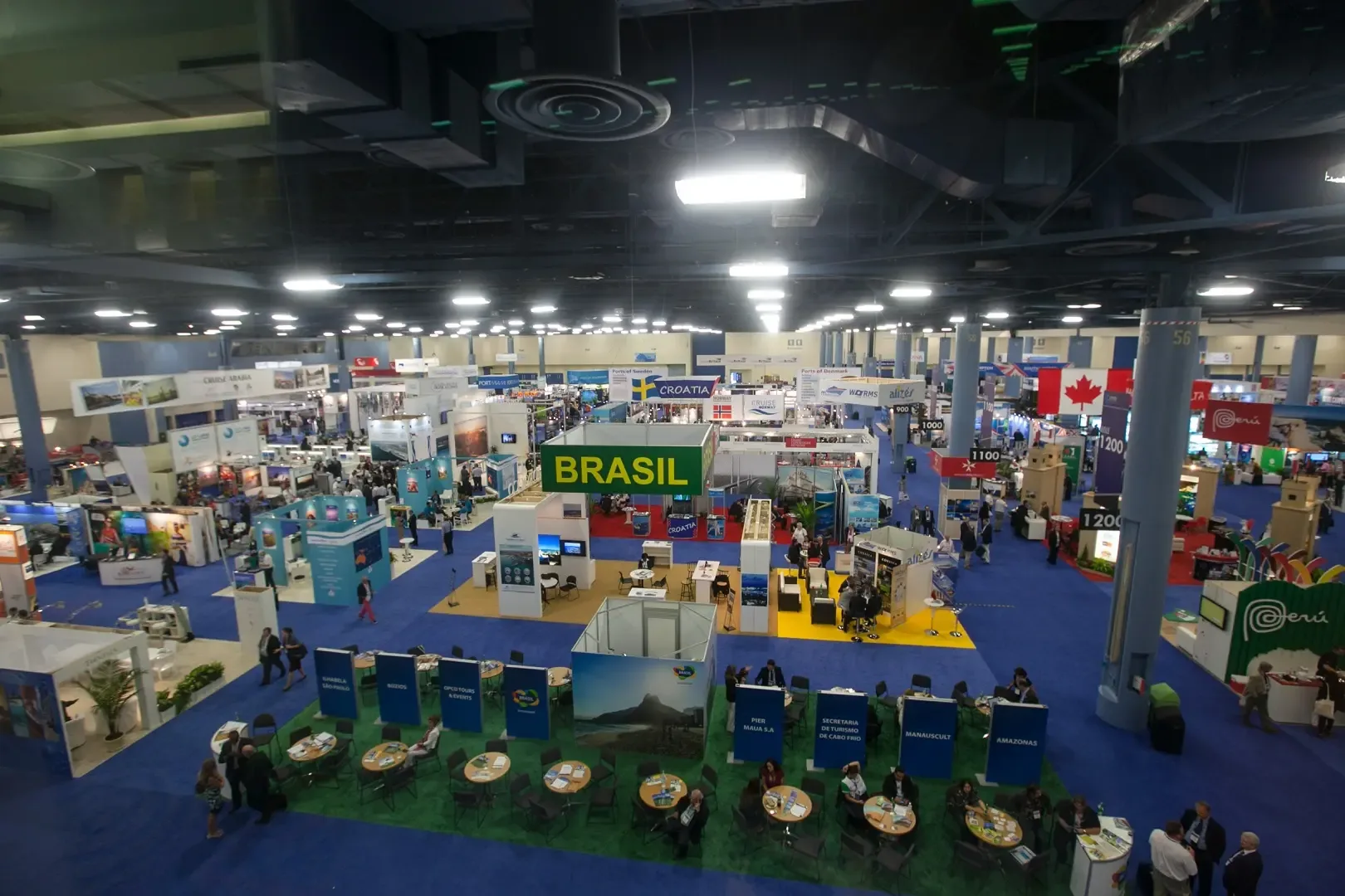 An international professional trade show floor