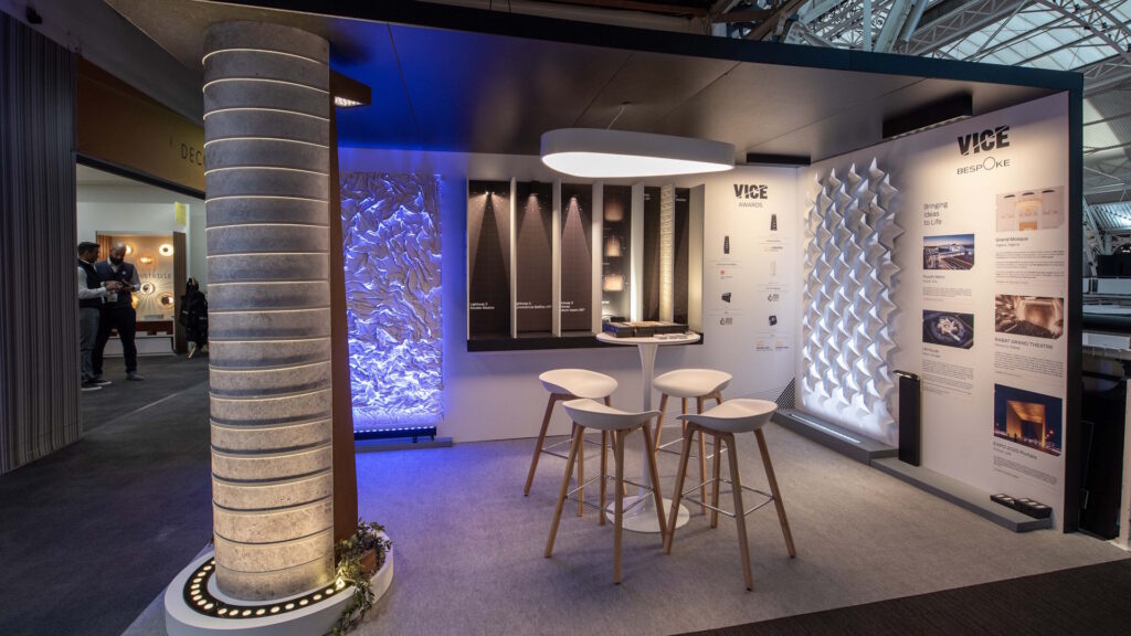 Trade show booth for Vice Lighting courtesy of Booth Exhibits™.