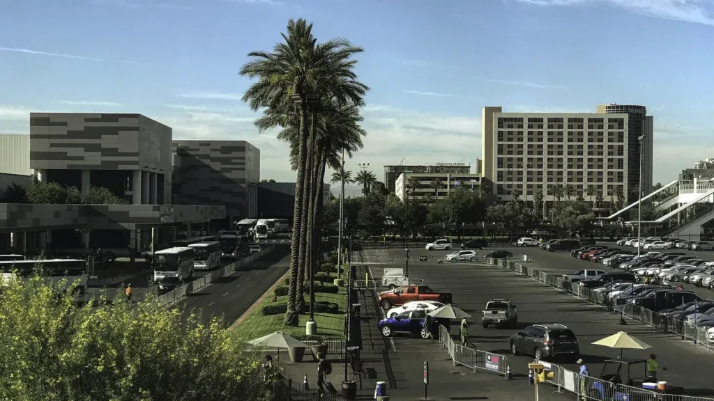 Parking lot at the Las Vegas Convention Center (LVCC).