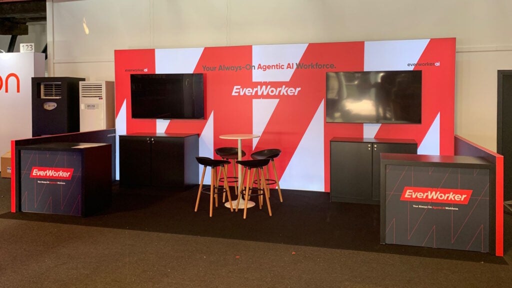 Everworker's inline exhibition stand designed and built by Booth Exhibits™.