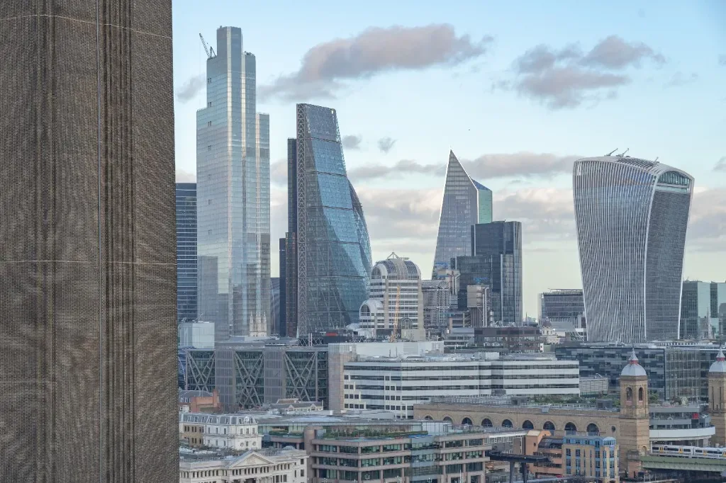 London skyline near ExCeL London for UK exhibitor planning