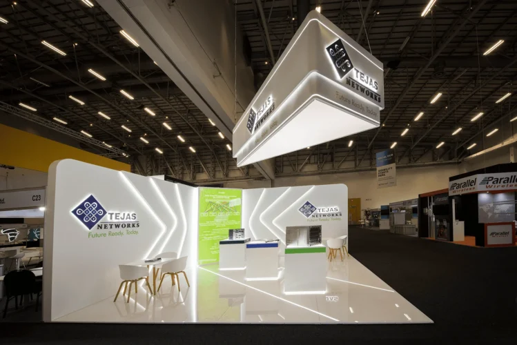 Tejas Networks custom exhibition stand at AfricaCOM — Booth Exhibits