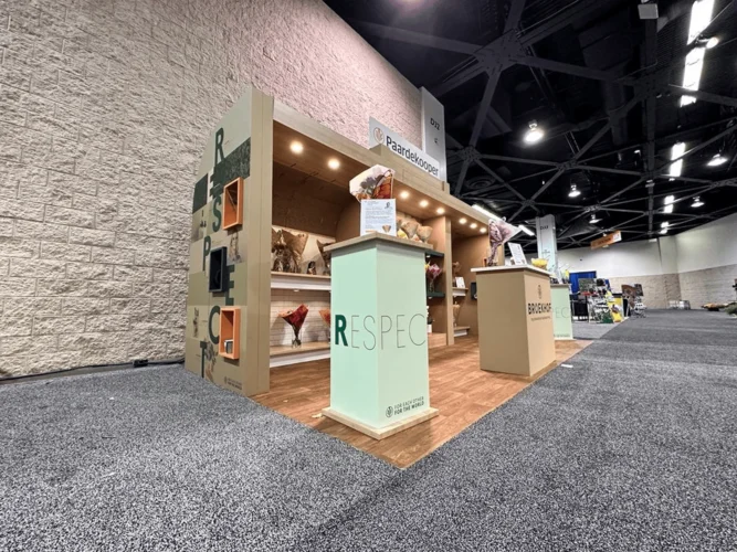 UK cardboard product display shelving on sustainable exhibition stand