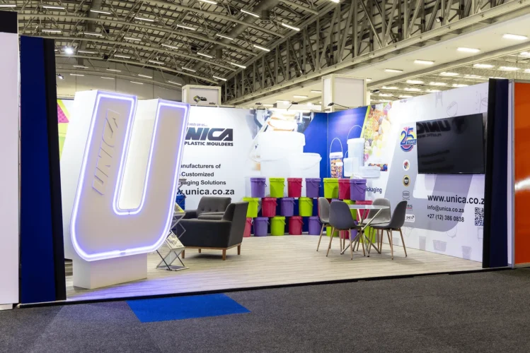 Unica exhibition stand by Booth Exhibits