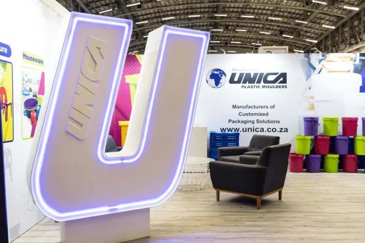 Unica exhibition stand by Booth Exhibits