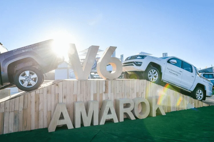VW Amarok outdoor trade show brand activation with vehicle display
